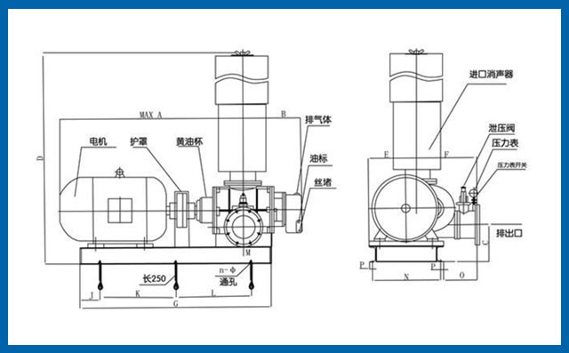 FSR三葉羅茨風機結(jié)構(gòu)圖